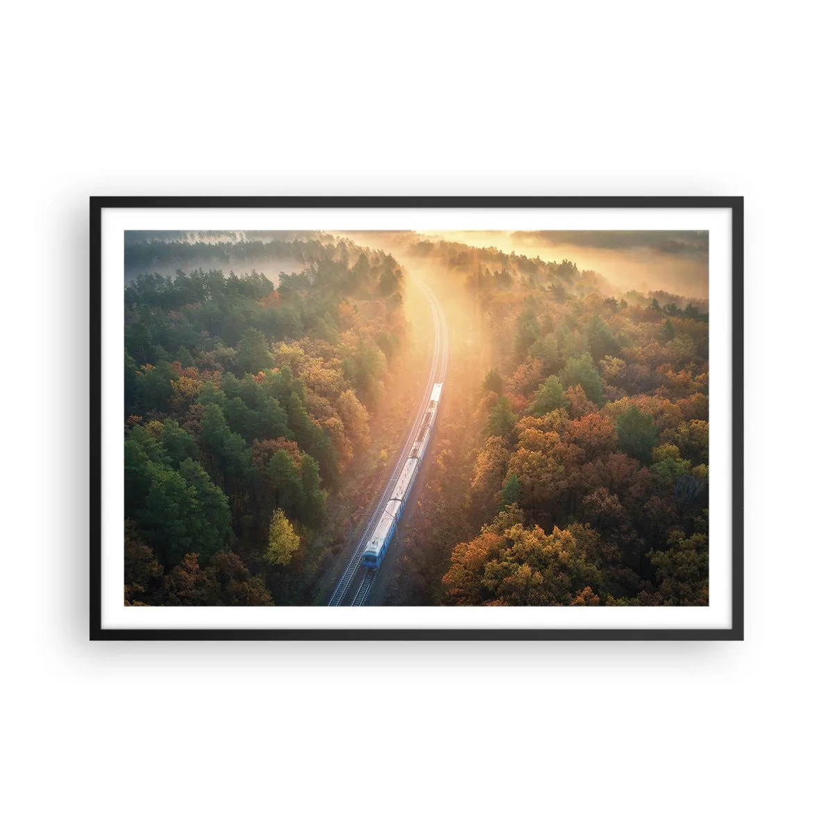 Poster in einem schwarzem Rahmen - Herbstreise - 91x61 cm