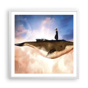 Poster in einem weißen Rahmen - Eine echte Reise - 60x60 cm