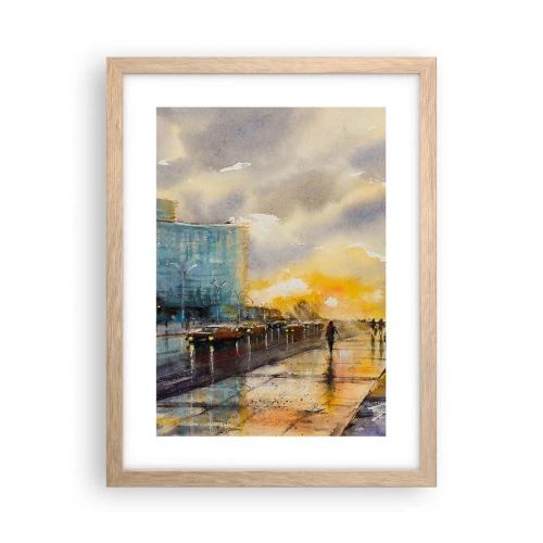 Poster in einem Rahmen aus heller Eiche - Leben am Ufer - 30x40 cm