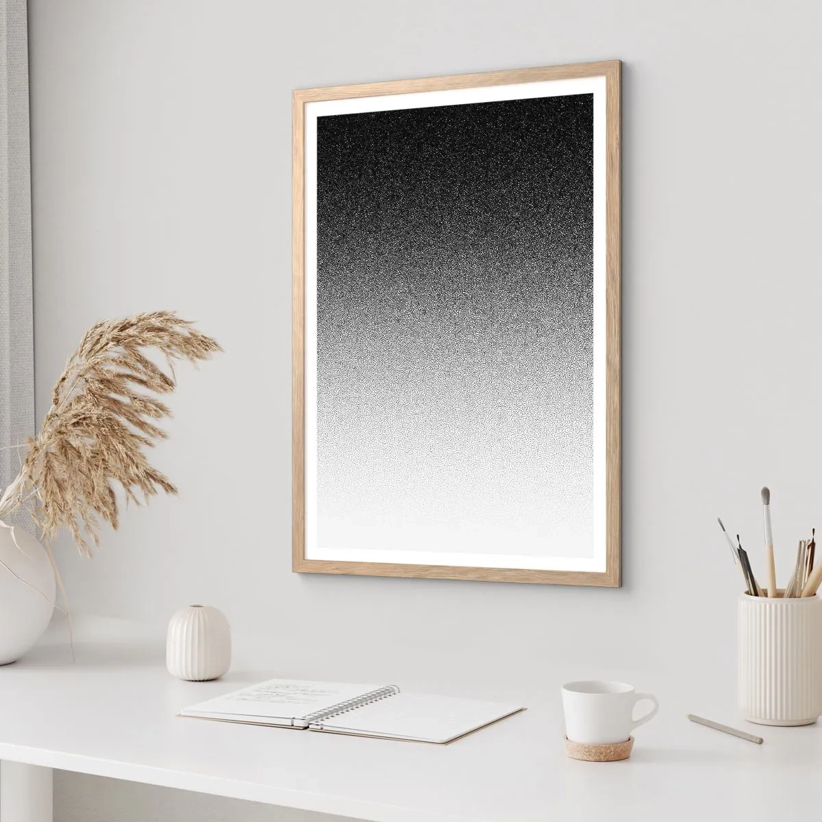Poster in einem Rahmen aus heller Eiche - Dem Licht entgegen - 61x91 cm