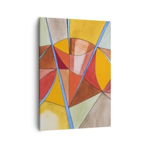 Bild auf Leinwand - Leinwandbild - Eine abstrakte Komposition in lebendigen geometrischen Farben. - 50x70cm - Das Karussell, das Traumkarussell - Moderne Wanddekoration für Wohnzimmer und Schlafzimmer ARTTOR