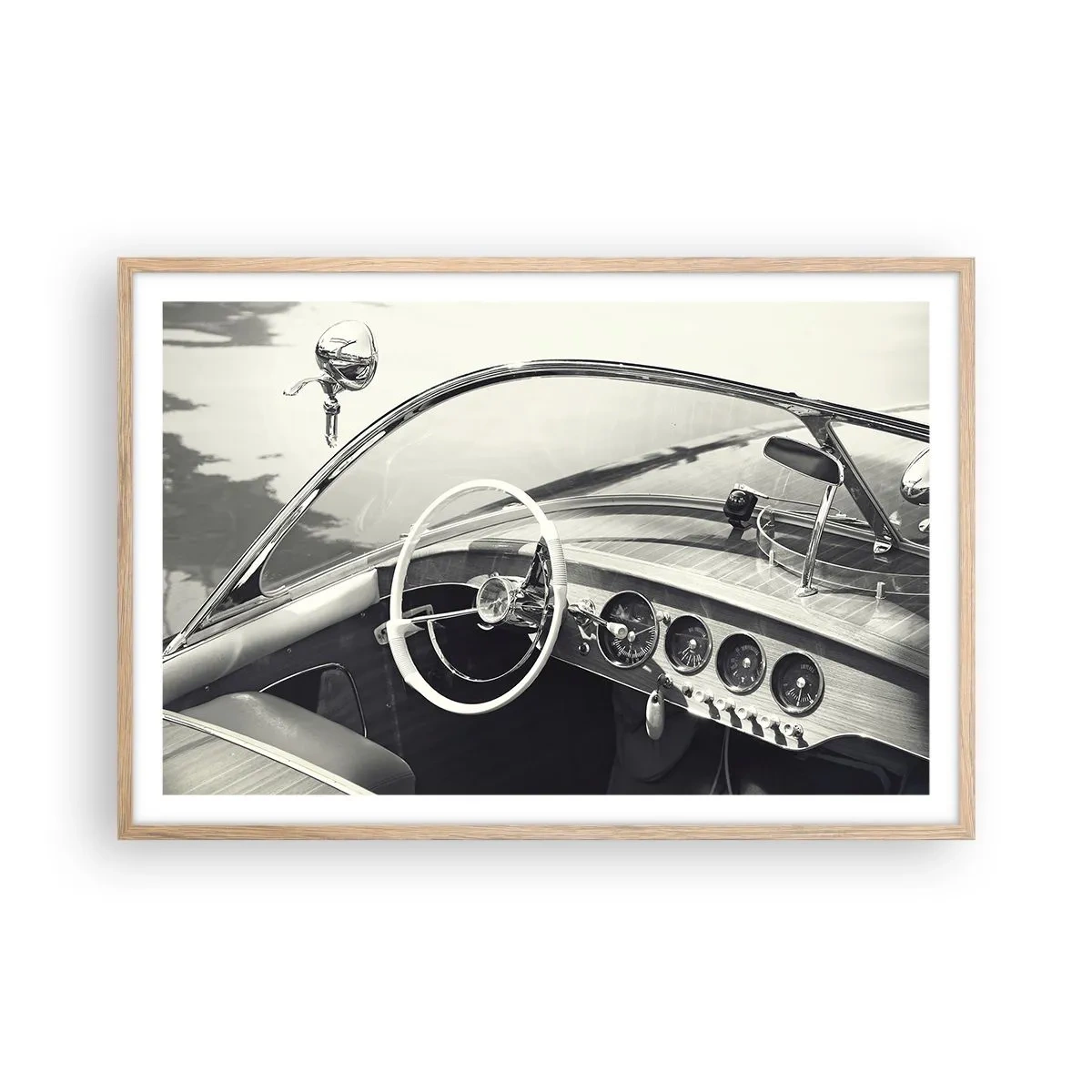 Poster in einem Rahmen aus heller Eiche - Wetter für die Reichen - 91x61 cm