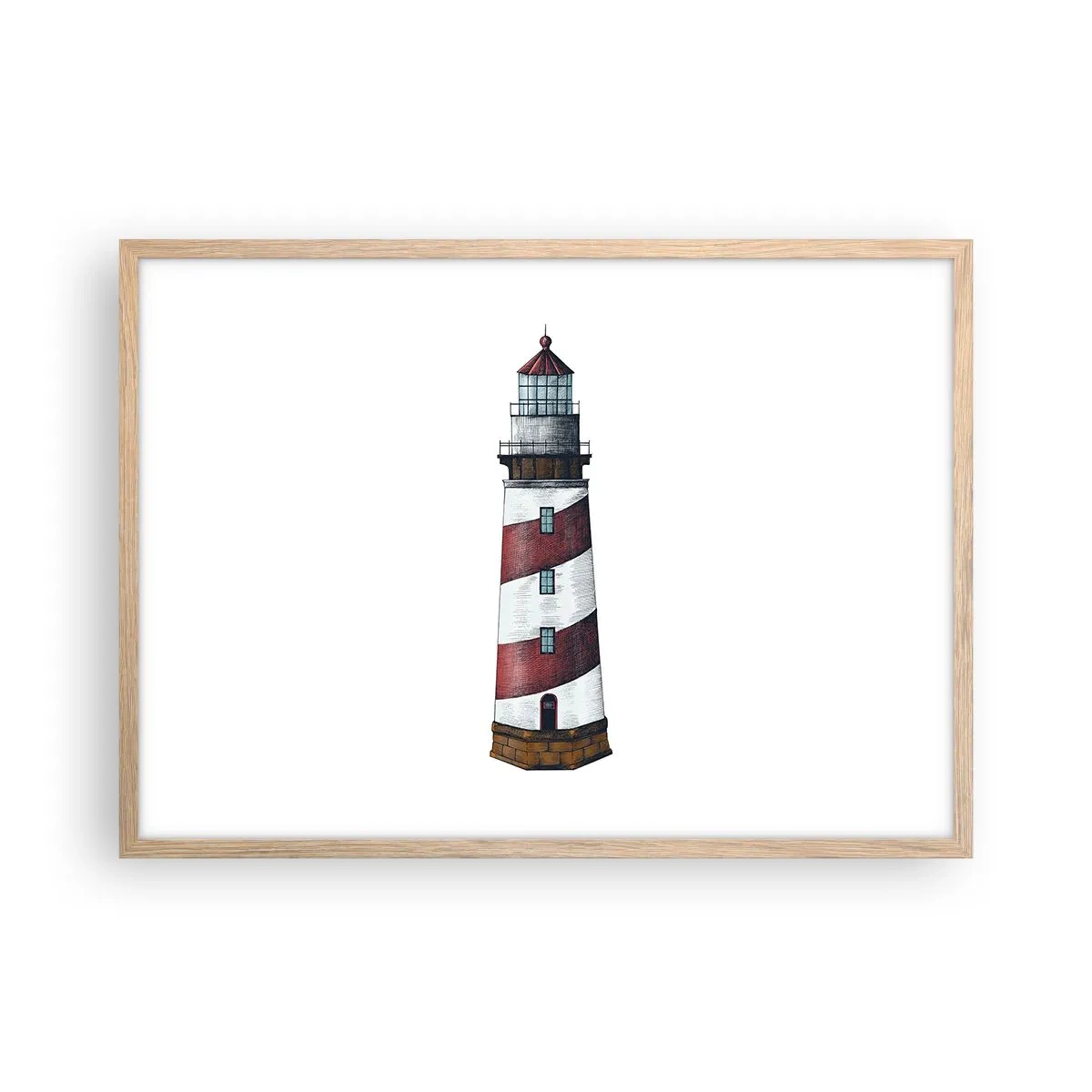 Poster in einem Rahmen aus heller Eiche - Immer auf der Hut - 70x50 cm