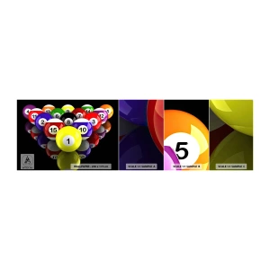 Fototapeten Muster Selbstklebend Deluxe Sticker - Verschiedene Spielfarben - Sport, Billard, Billardkugeln - 100x30 cm