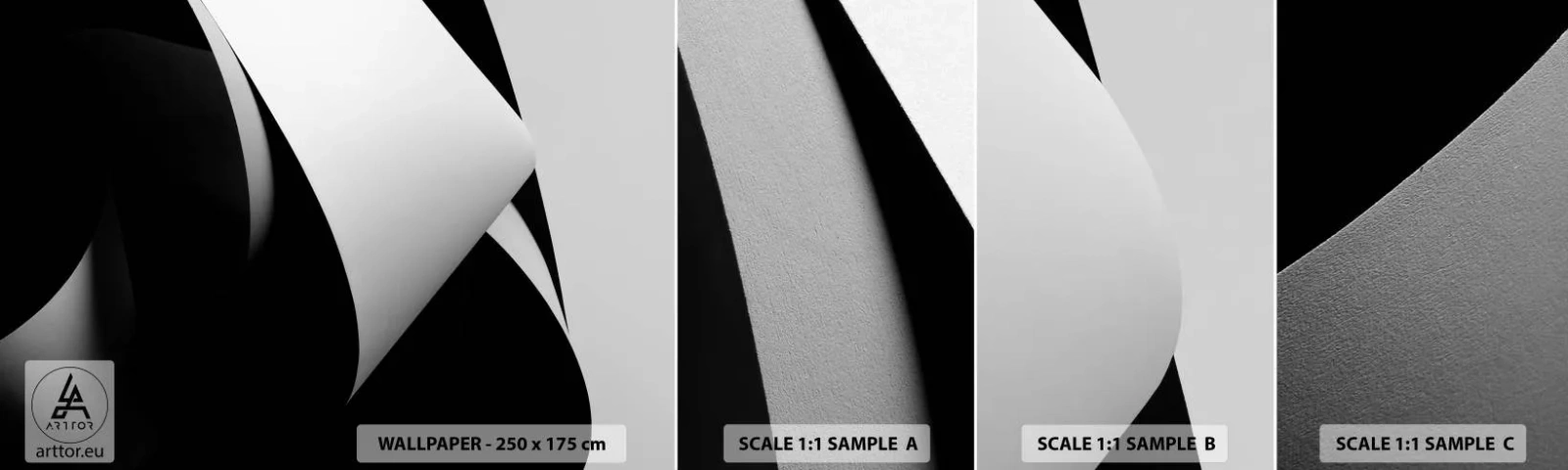 Fototapetenmuster Standard Eco - Lichtflächen aus der Schattentiefe - 3D, Gedämpft, Formen - 100x30 cm