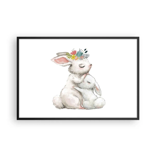 Poster in einem schwarzem Rahmen - Bei Mama ist's am schönsten - 91x61 cm