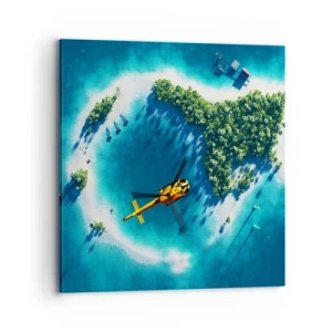 Bild auf Leinwand - Leinwandbild - Kauf dir eine Insel - 70x70 cm