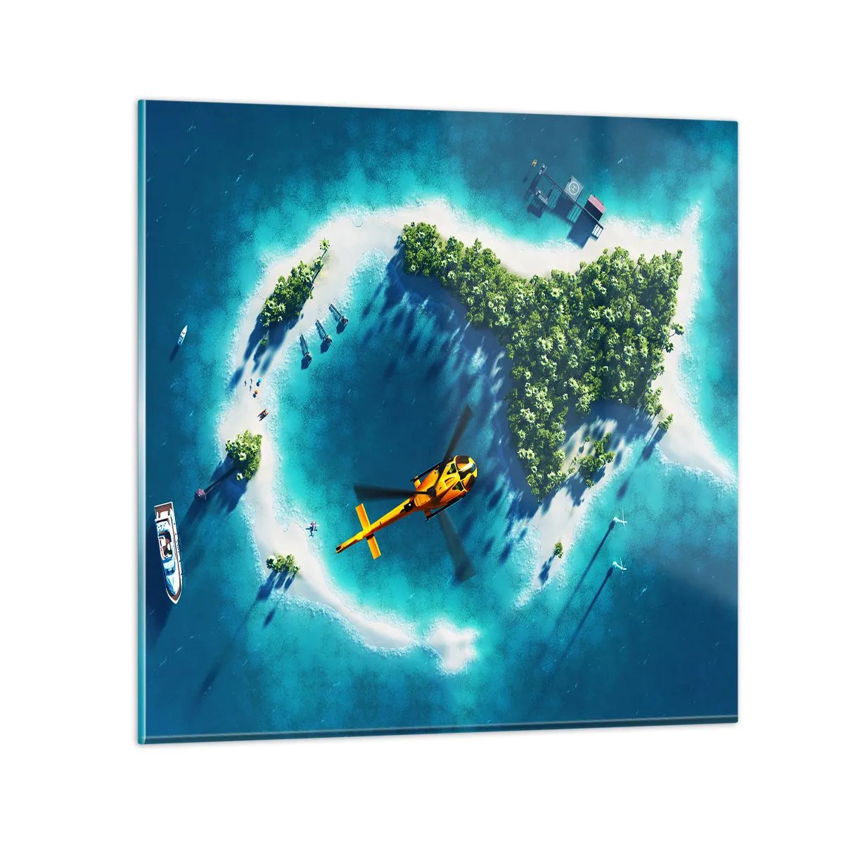 Glasbild - Bild auf glas - Kauf dir eine Insel - 40x40 cm