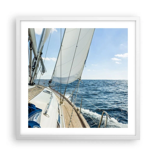 Poster in einem weißen Rahmen - Ahoi, Abenteuer - 50x50 cm