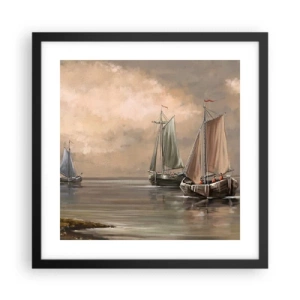 Poster in einem schwarzem Rahmen - Die Rückkehr der Matrosen - 40x40 cm