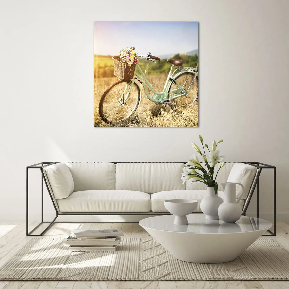 Glasbild - Bild auf glas - Ich bleibe eine Weile hier - 70x70 cm