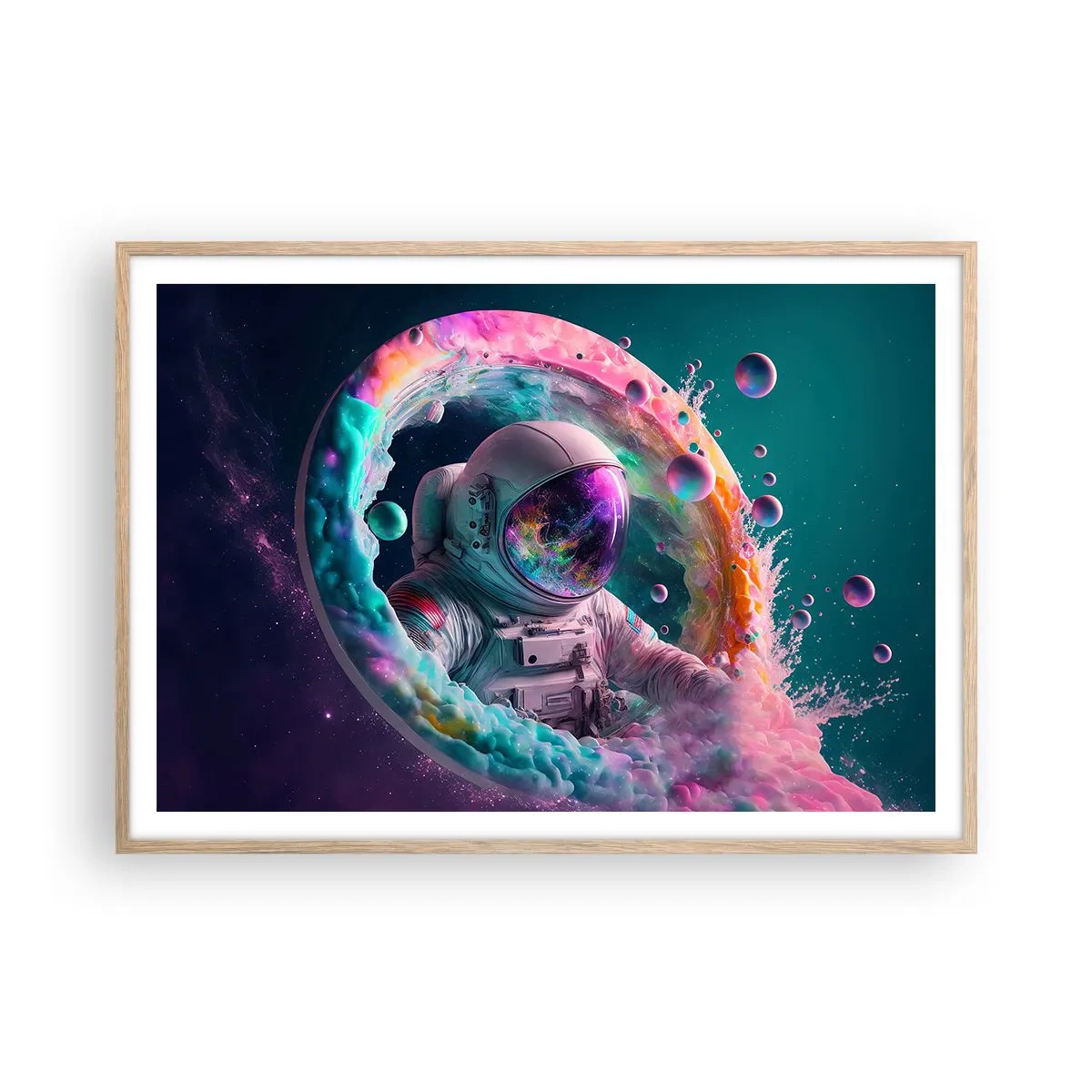 Poster in einem Rahmen aus heller Eiche - Sternentor - 100x70 cm