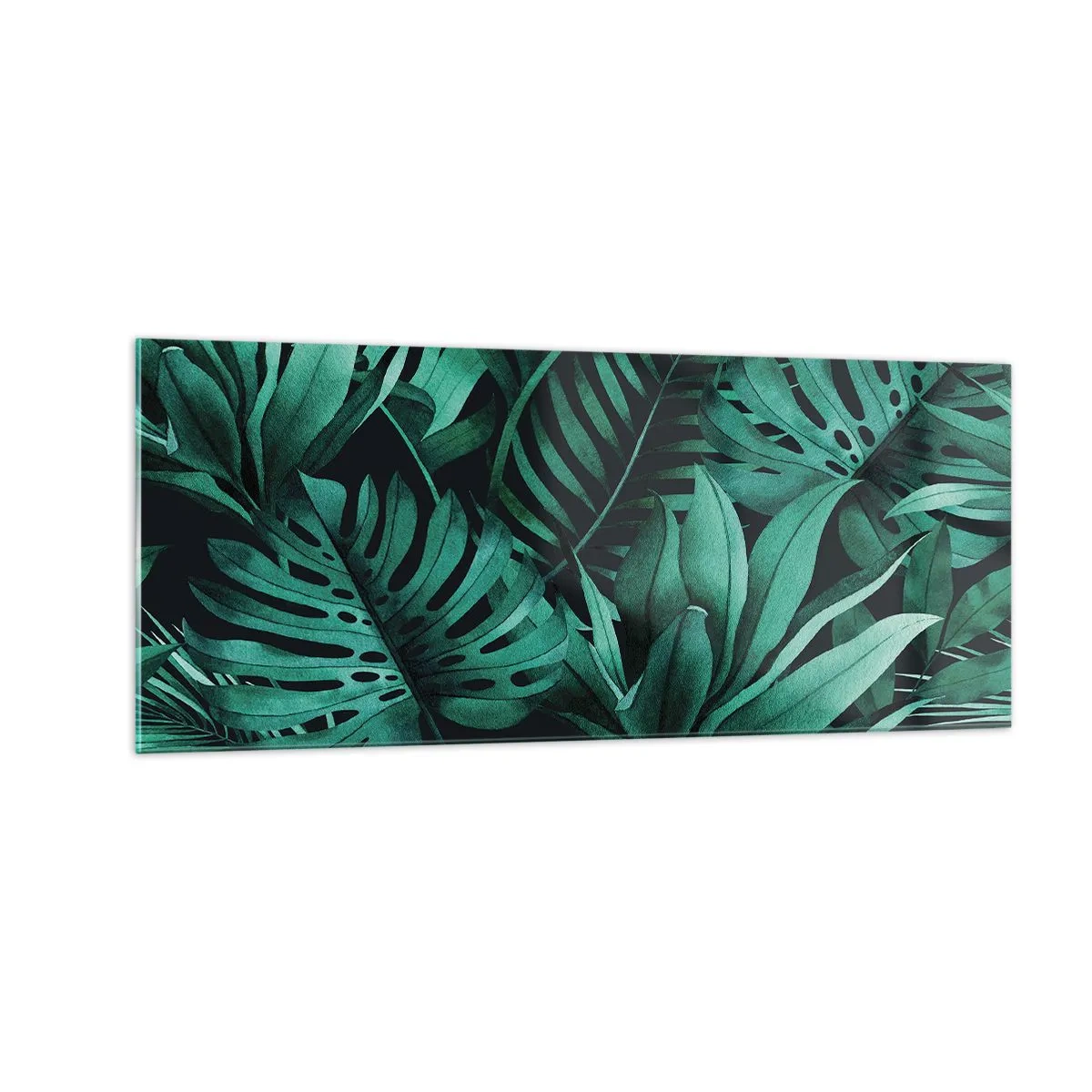 Glasbild - Bild auf glas - Die Tiefe des tropischen Grüns - 100x40 cm