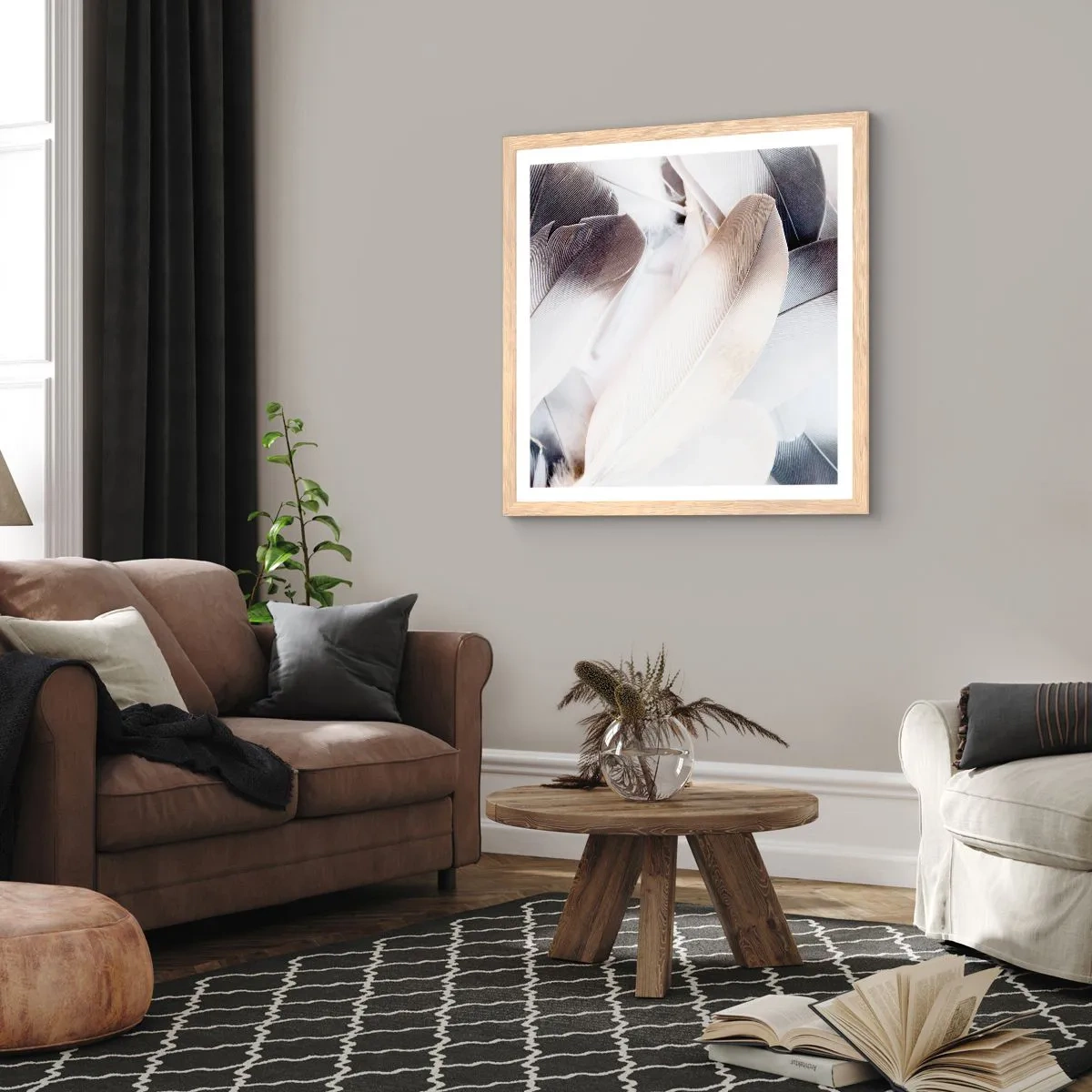 Poster in einem Rahmen aus heller Eiche - Fast engelhaft - 60x60 cm