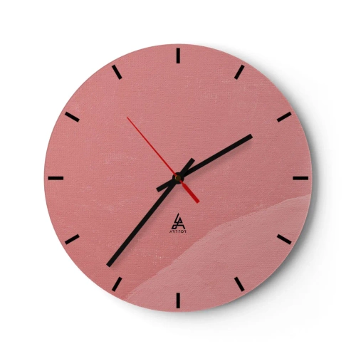 Wanduhr - Glasuhr - Minimalistische rosa Textur im malerischen Stil - 30x30cm - Organische Komposition in Rosa - Moderne Wanddekoration für Wohnzimmer, Küche und Schlafzimmer ARTTOR