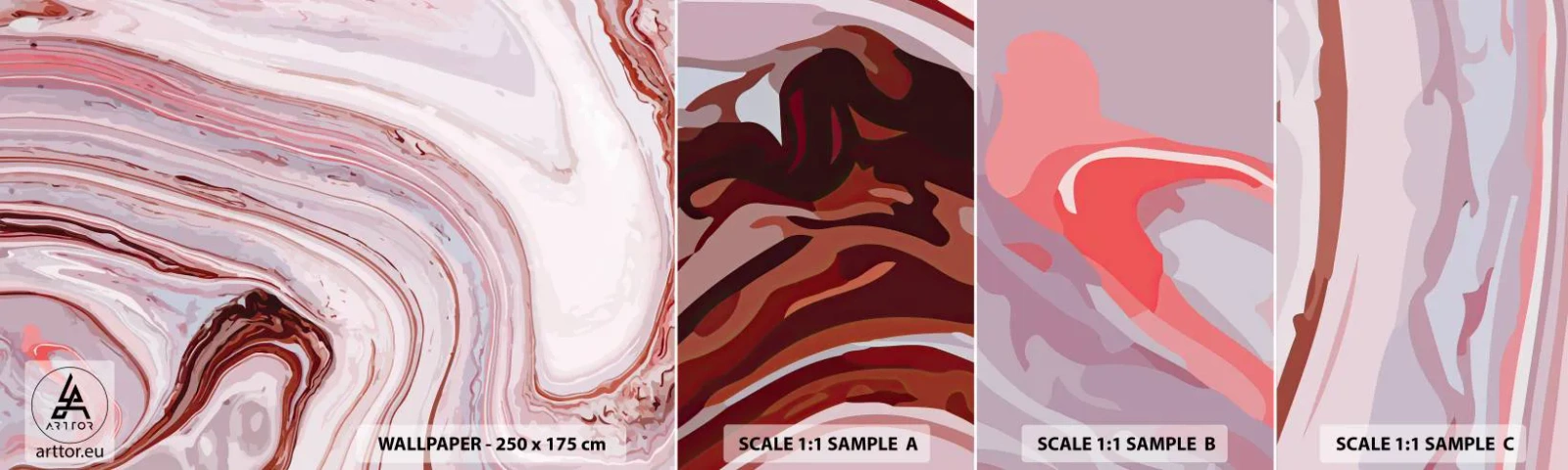 Fototapeten Muster Selbstklebend Deluxe Sticker - Geradeaus, dann rechts runter - Abstraktion, Stück, Modernes Muster - 100x30 cm