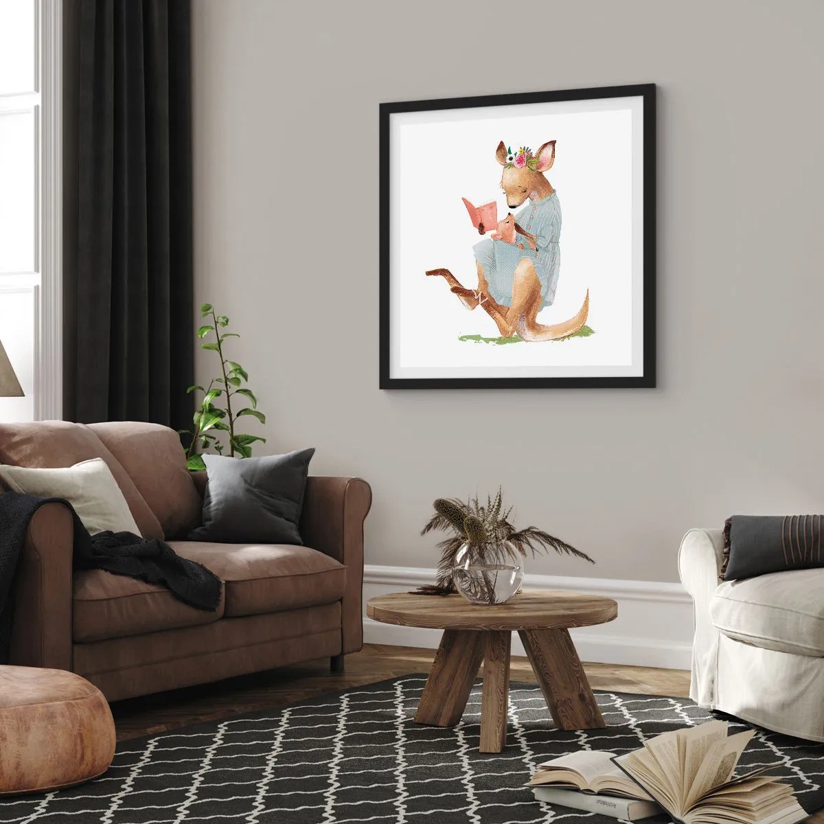 Poster in einem schwarzem Rahmen - Lies mir vor Mama - 60x60 cm