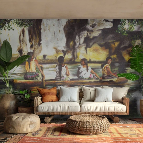 Fototapete Premium Canvas - In einem polynesischen Paradies - Reisen, Landschaft, Fluss - 350x256 cm