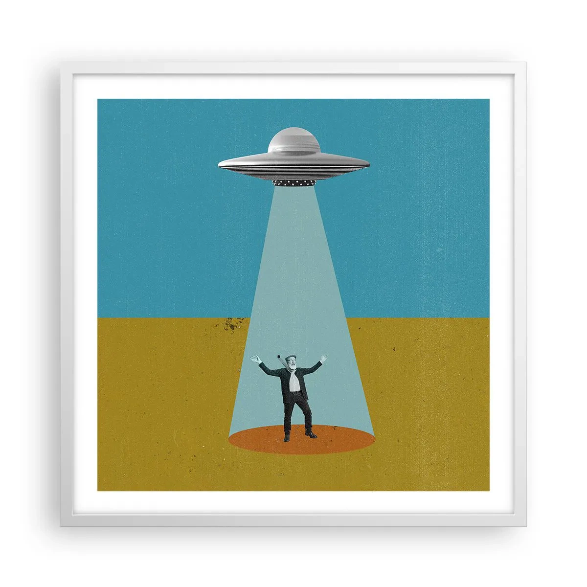 Poster in einem weißen Rahmen - Nahe Begegnung - 60x60 cm