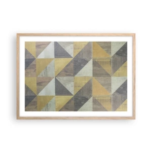 Poster in einem Rahmen aus heller Eiche - Am Winkel des Dreiecks - 70x50 cm