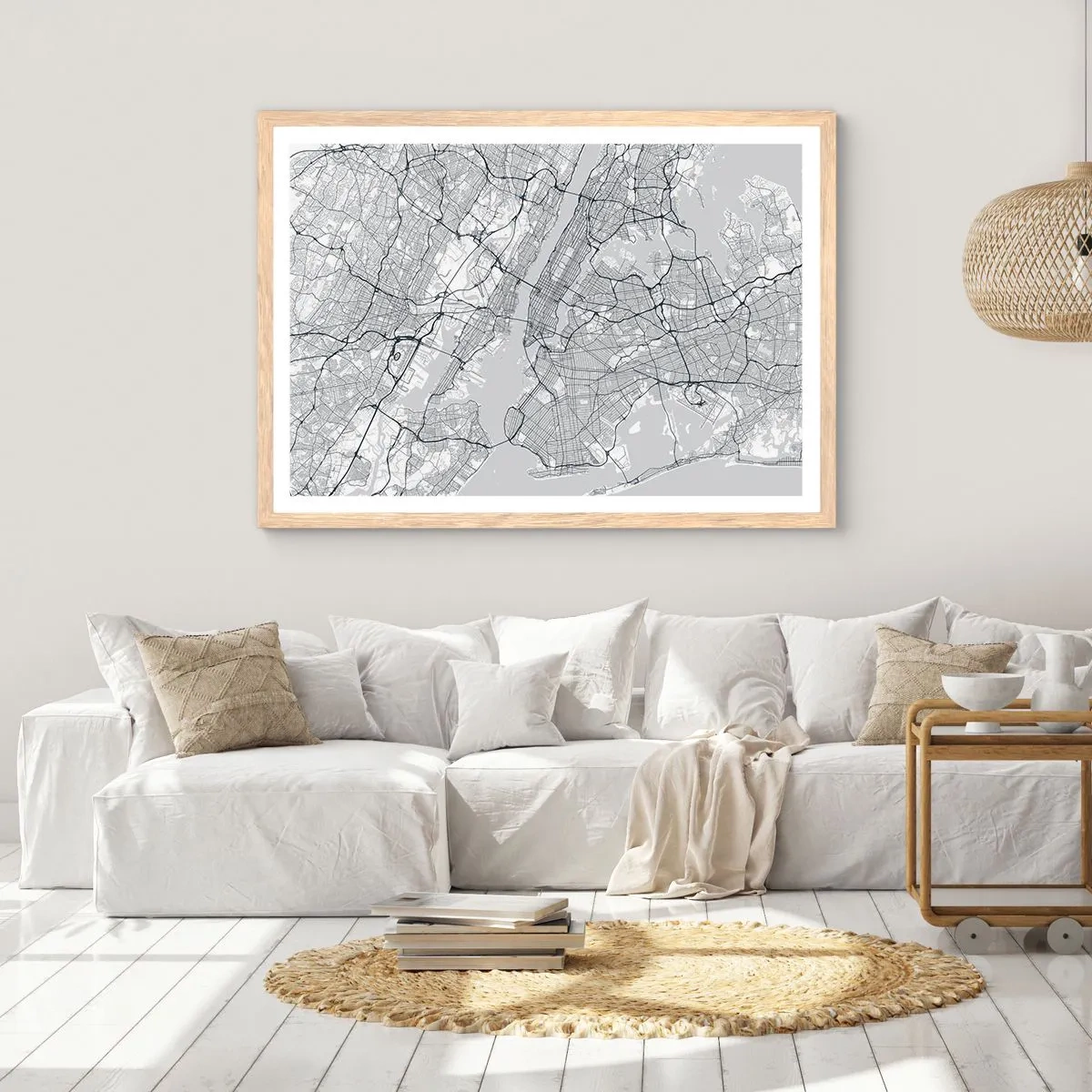 Poster in einem Rahmen aus heller Eiche - Die Anatomie einer Metropole - 70x50 cm