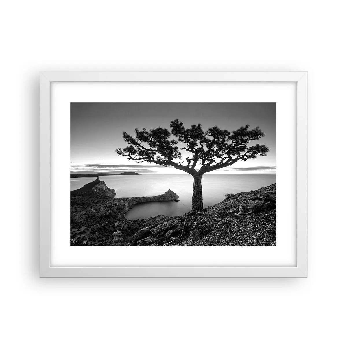 Poster in einem weißen Rahmen - Stille bis zum Horizont - 40x30 cm