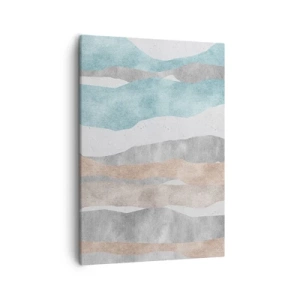 Bild auf Leinwand - Leinwandbild - Abstrakte Streifen in Pastelltönen - 50x70cm - Studie über Nähe - Moderne Wanddekoration für Wohnzimmer und Schlafzimmer ARTTOR