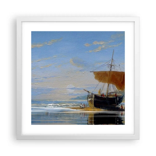 Poster in einem weißen Rahmen - Wasser, Land, Luft - 40x40 cm