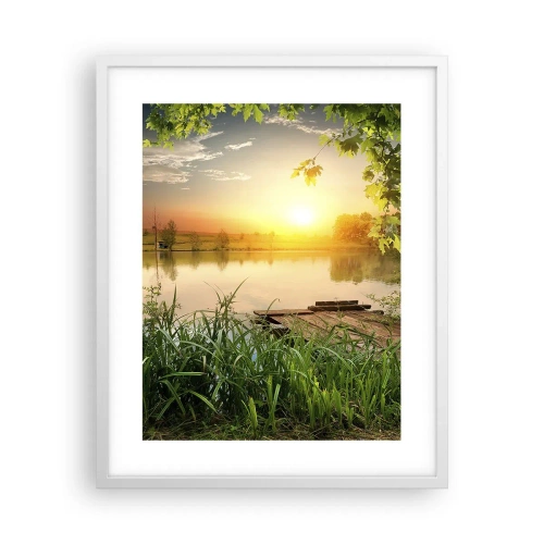 Poster in einem weißen Rahmen - Landschaft in einem grünen Rahmen - 40x50 cm