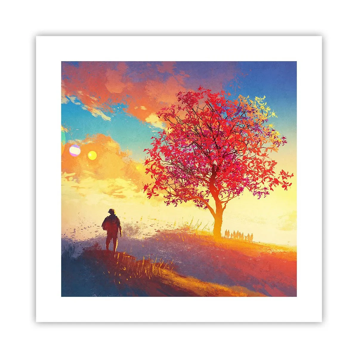 Poster - Pilger am Ziel - 40x40 cm