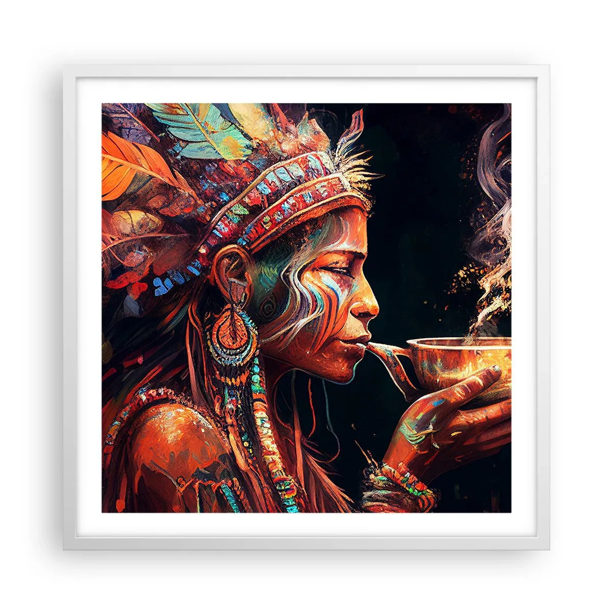 Poster in einem weißen Rahmen - Magisches Ritual - 60x60 cm