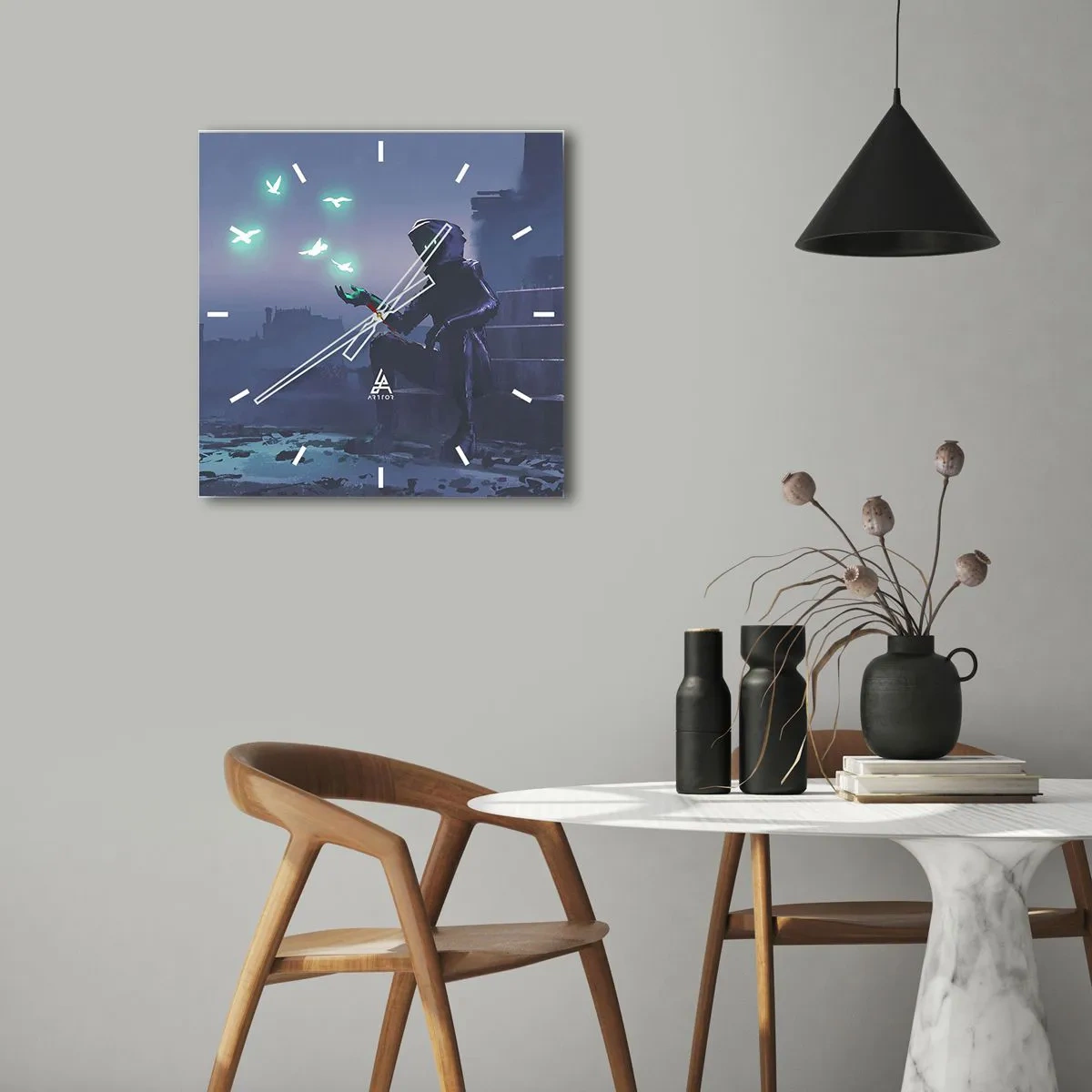 Wanduhr - Glasuhr - Das Leben wird zurückkommen - 30x30 cm