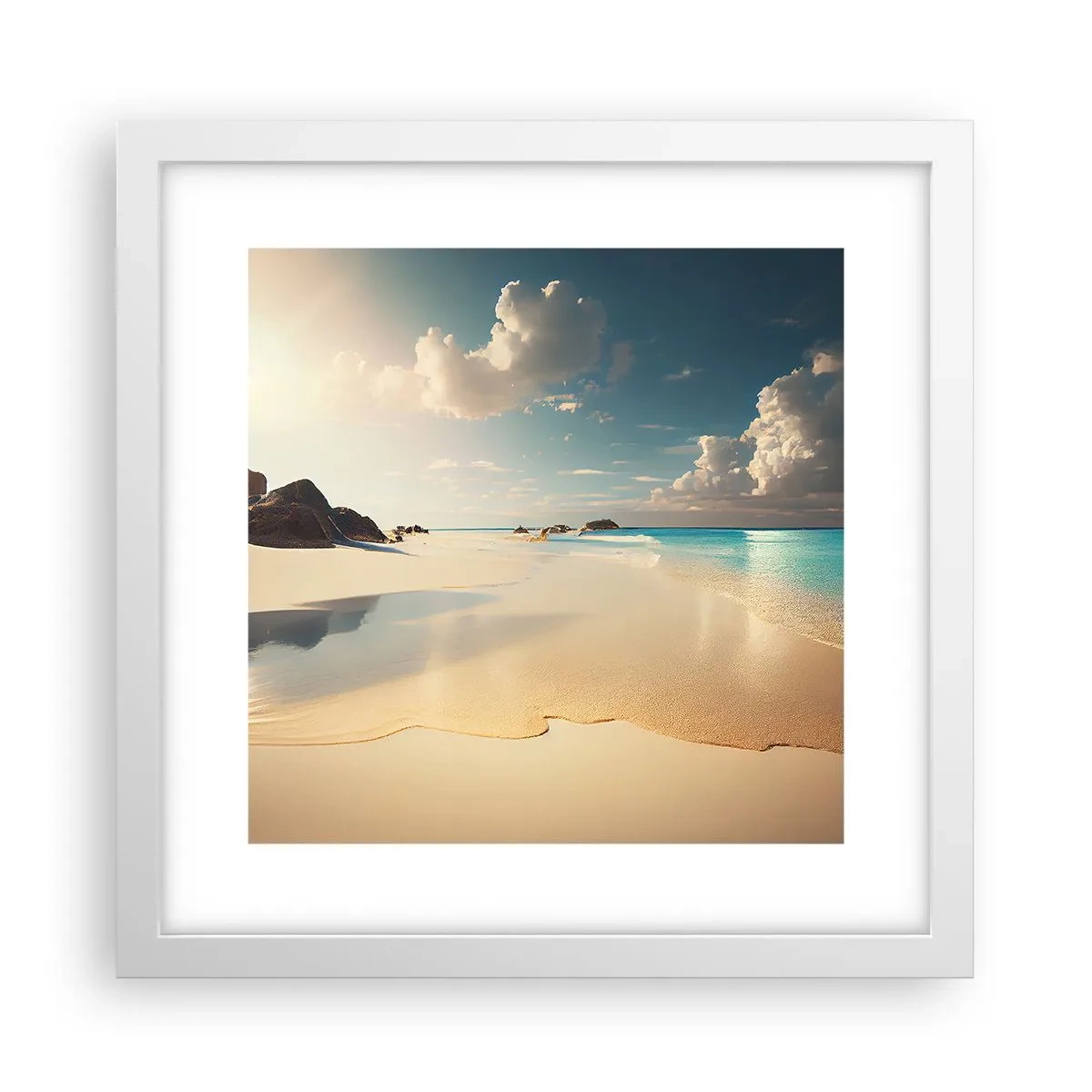 Poster in einem weißen Rahmen - Erträumter Tag - 30x30 cm