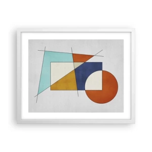 Poster in einem weißen Rahmen - Abstraktion: modernistisches Spiel - 50x40 cm