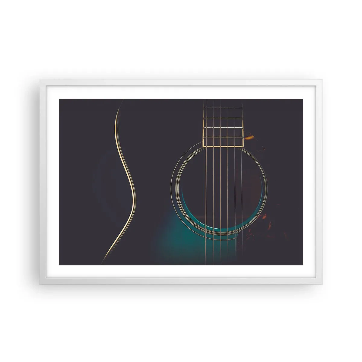 Poster in einem weißen Rahmen - Einen Moment bevor es ertönt - 70x50 cm