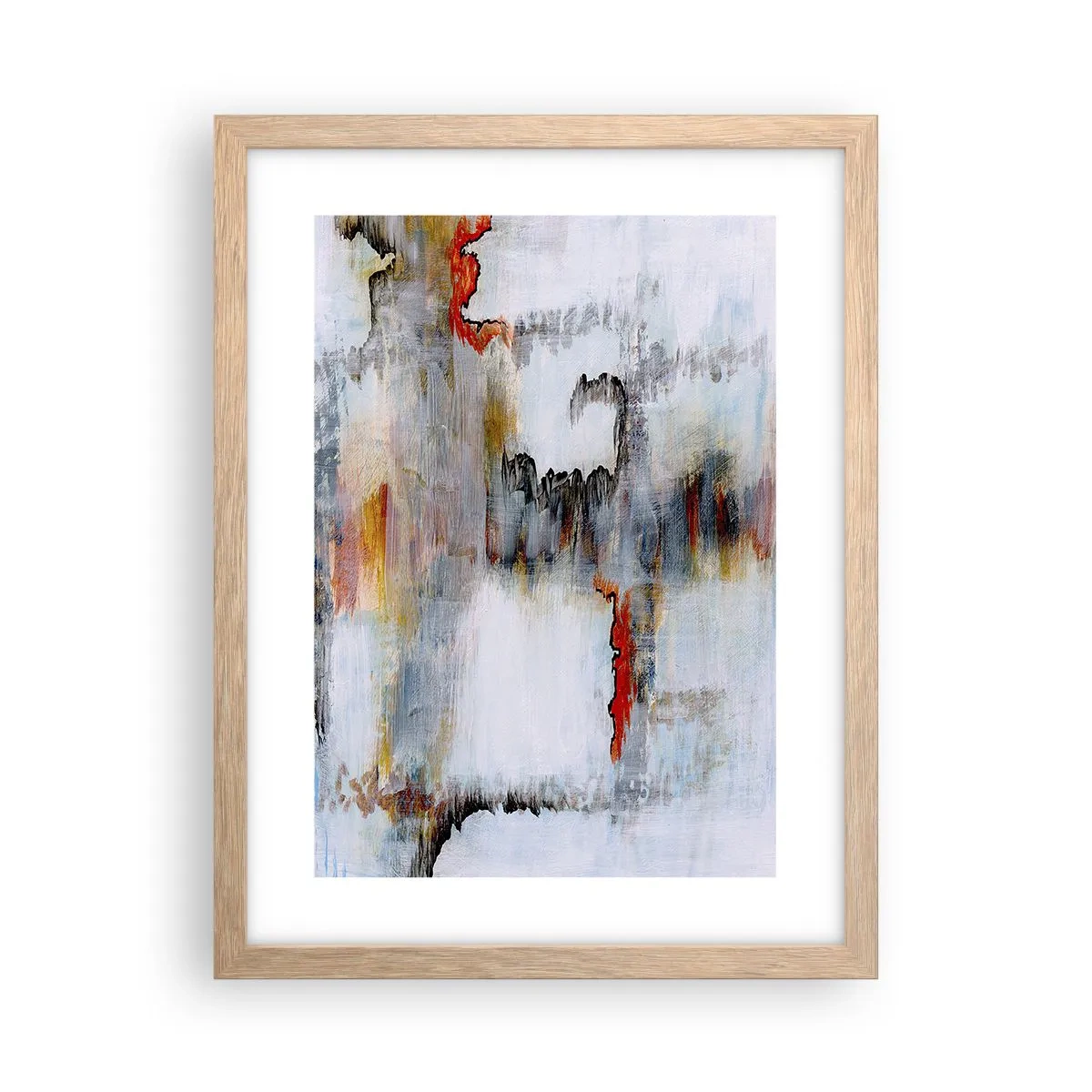 Poster in einem Rahmen aus heller Eiche - Ein Stock auf dem Wasser - 30x40 cm