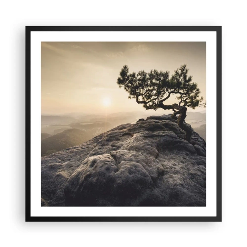 Poster in einem schwarzem Rahmen - Das Leben gewinnt immer - 60x60 cm