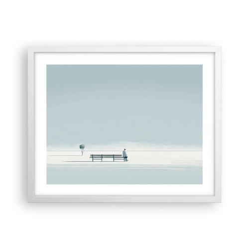 Poster in einem weißen Rahmen - Ja, ich warte. - 50x40 cm