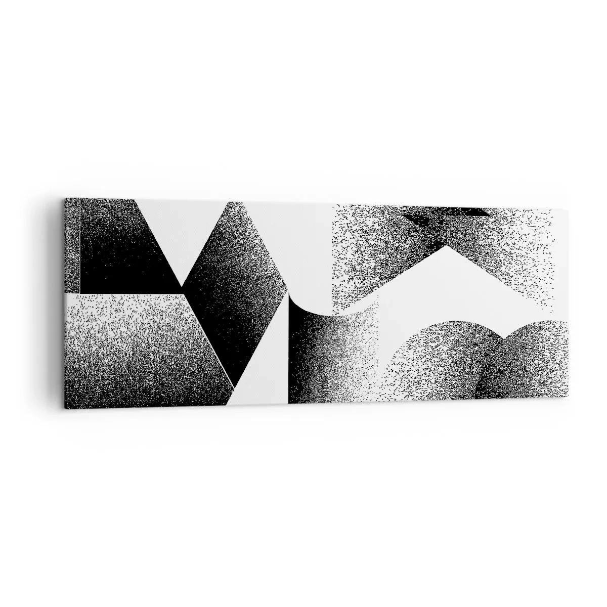 Bild auf Leinwand - Leinwandbild - Geometrie bestehend aus Winkeln und ovalen Formen - 140x50cm - Winkel und Ovale - Moderne Wanddekoration für Wohnzimmer und Schlafzimmer ARTTOR