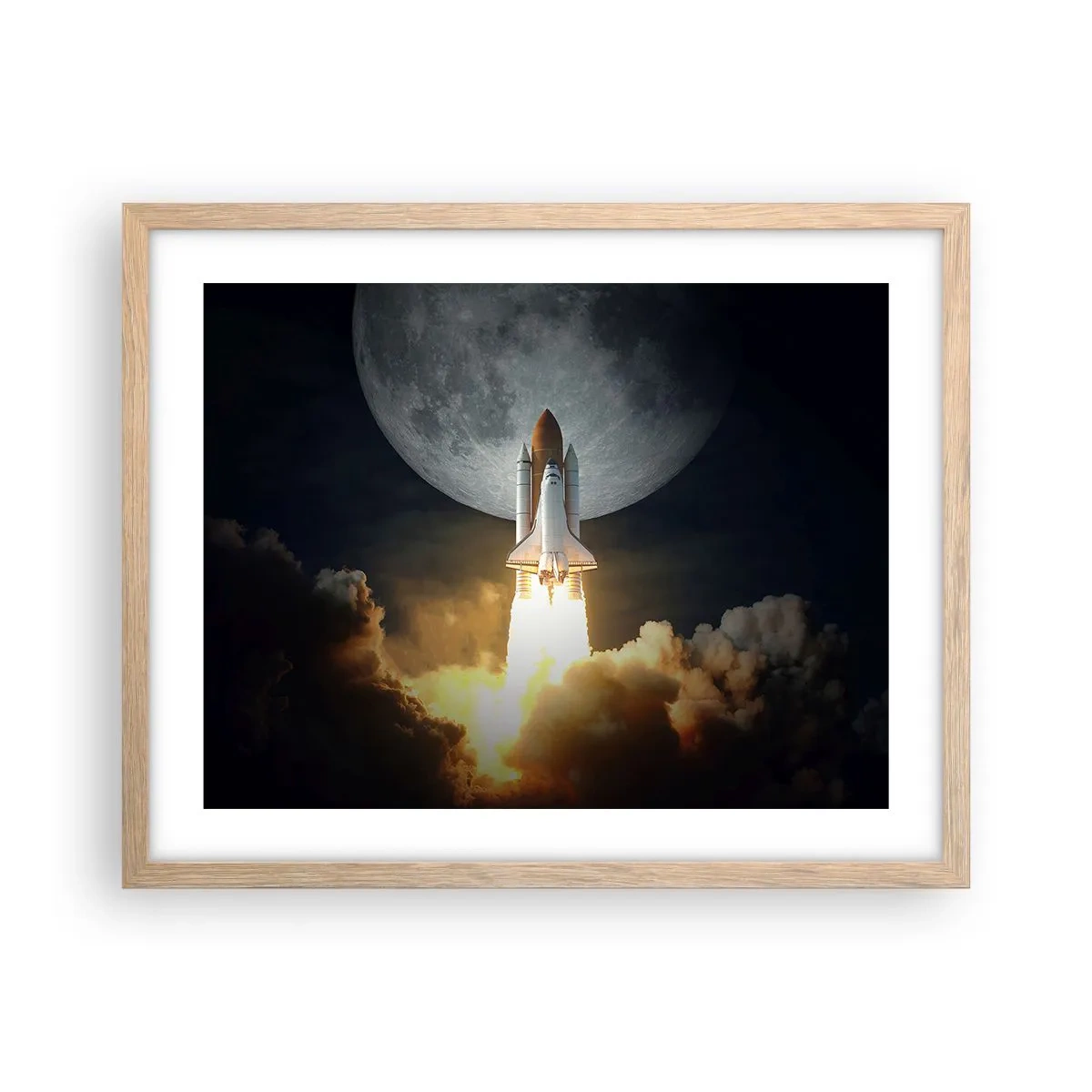 Poster in einem Rahmen aus heller Eiche - Beginn eines überirdischen Abenteuers - 50x40 cm