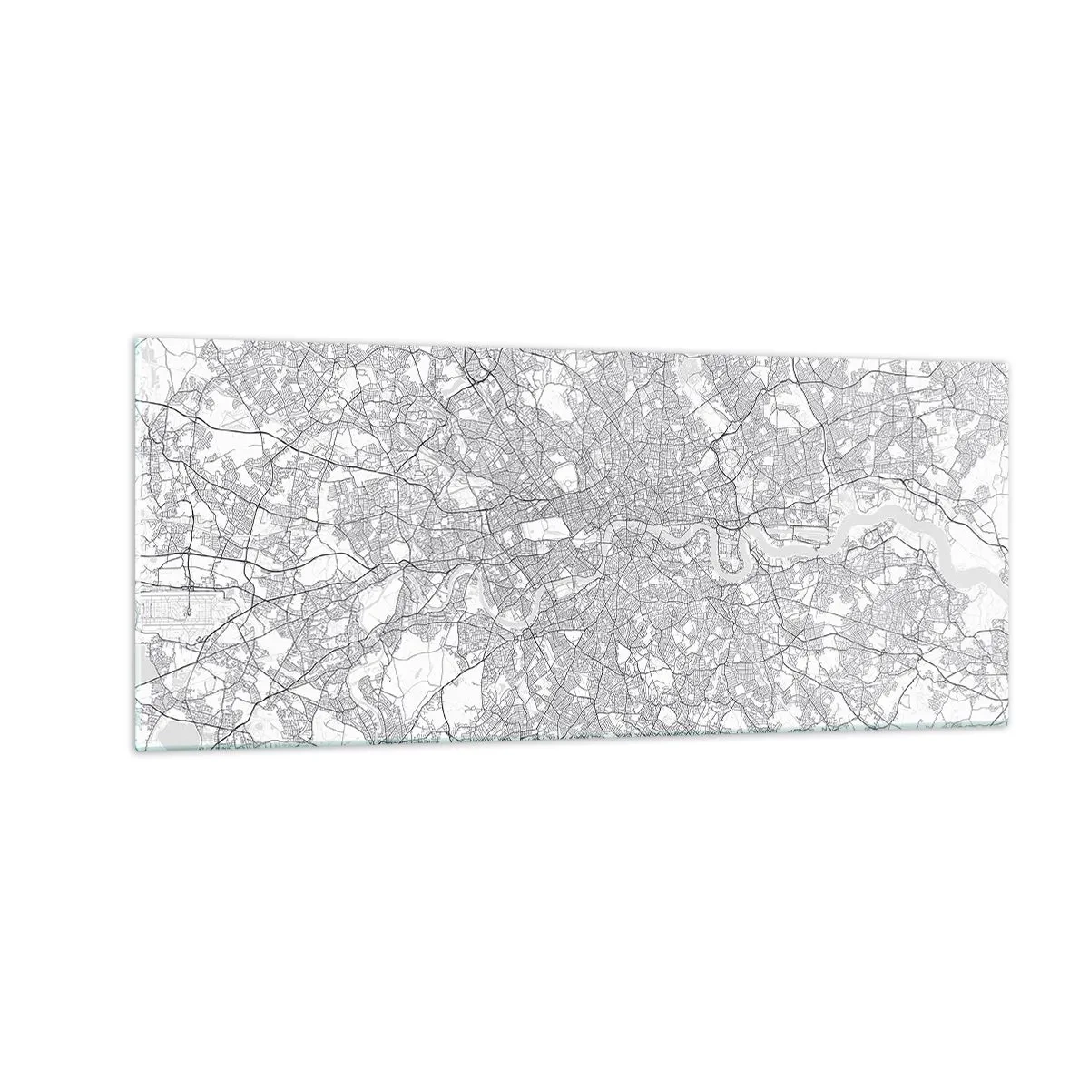 Glasbild - Bild auf glas - Karte des Labyrinths von London - 100x40 cm