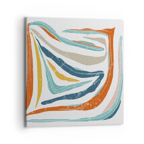 Bild auf Leinwand - Leinwandbild - Abstraktion mit einem freundlichen Lächeln - 70x70 cm