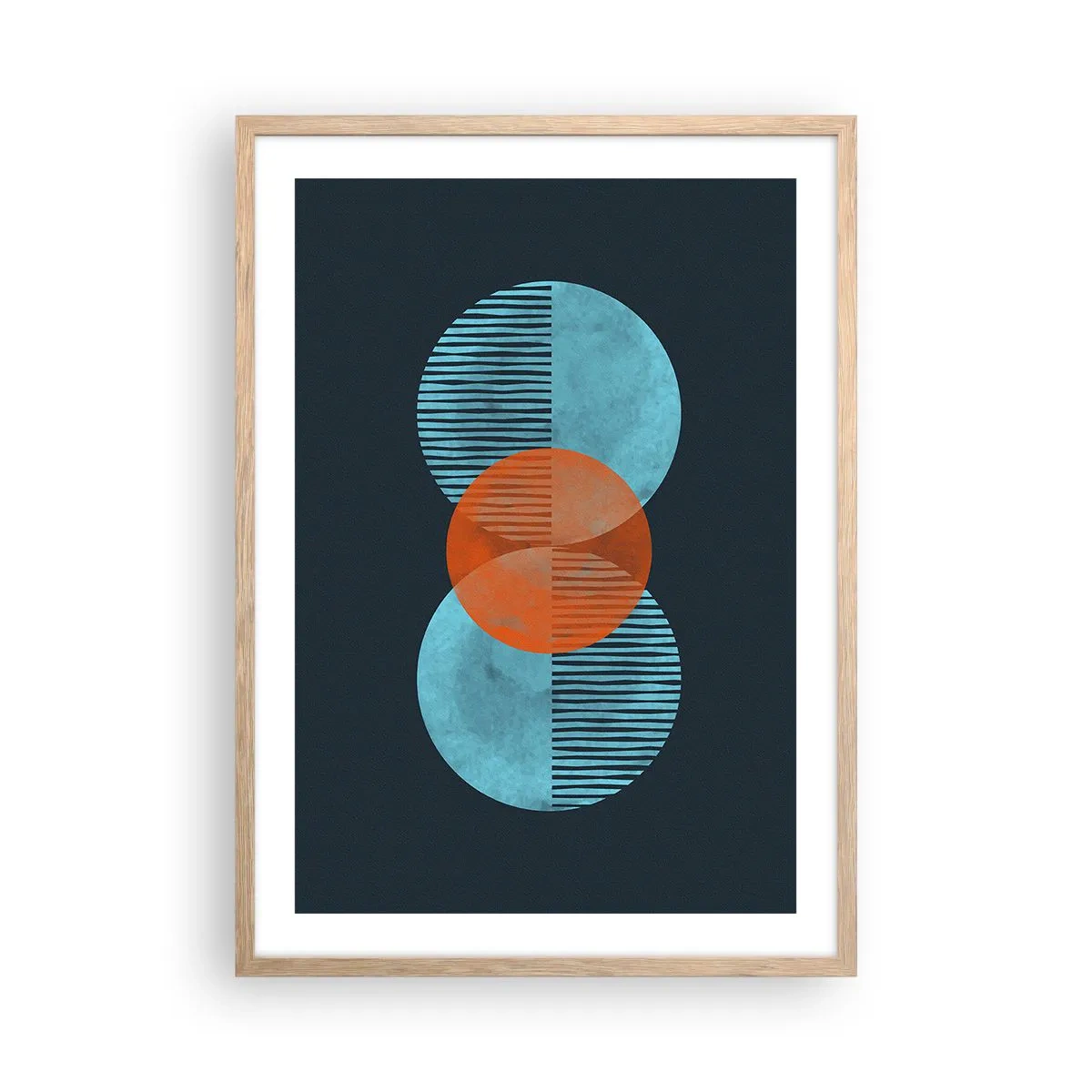 Poster in einem Rahmen aus heller Eiche - Symmetrische Komposition - 50x70 cm