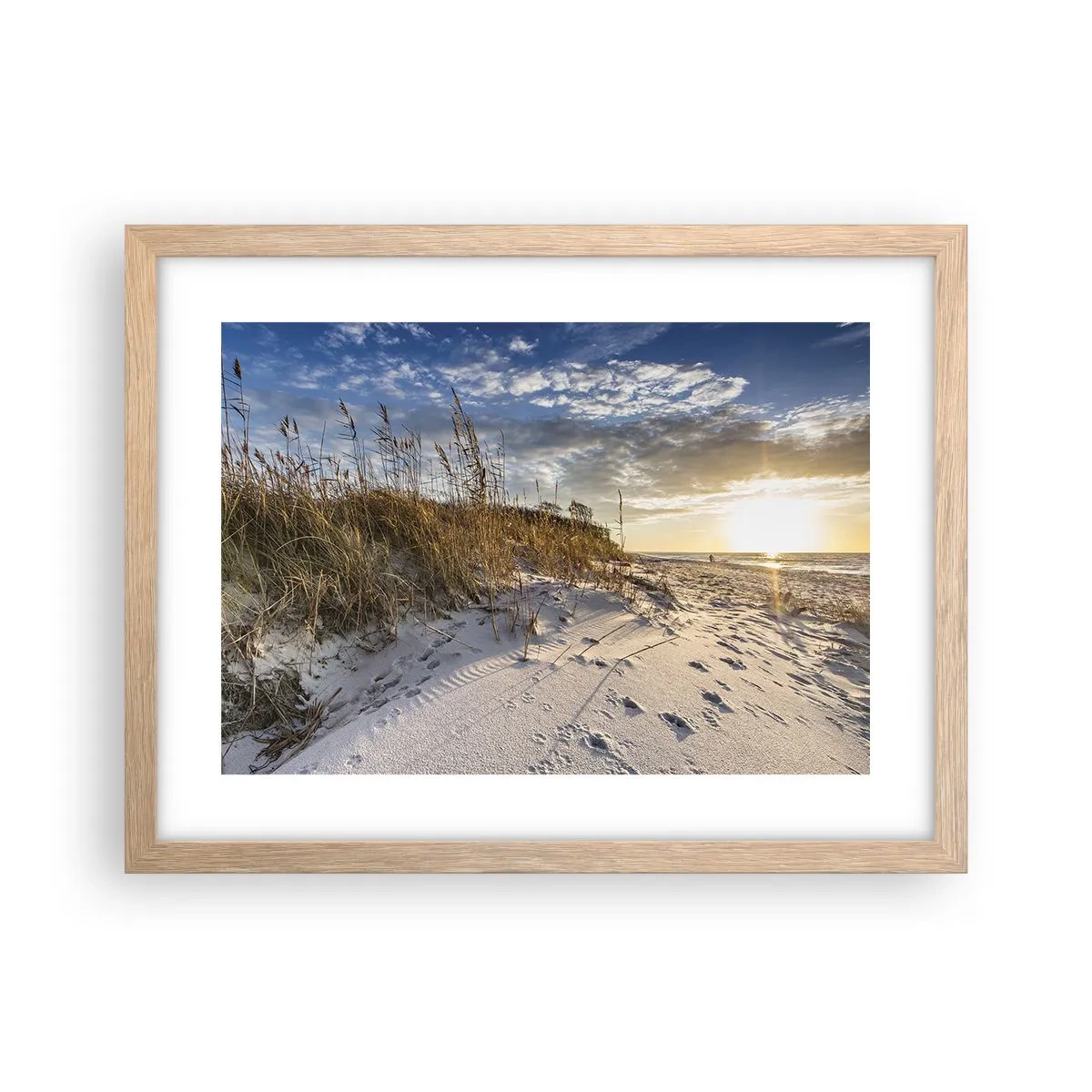 Poster in einem Rahmen aus heller Eiche - Einladung zu einem Spaziergang - 40x30 cm