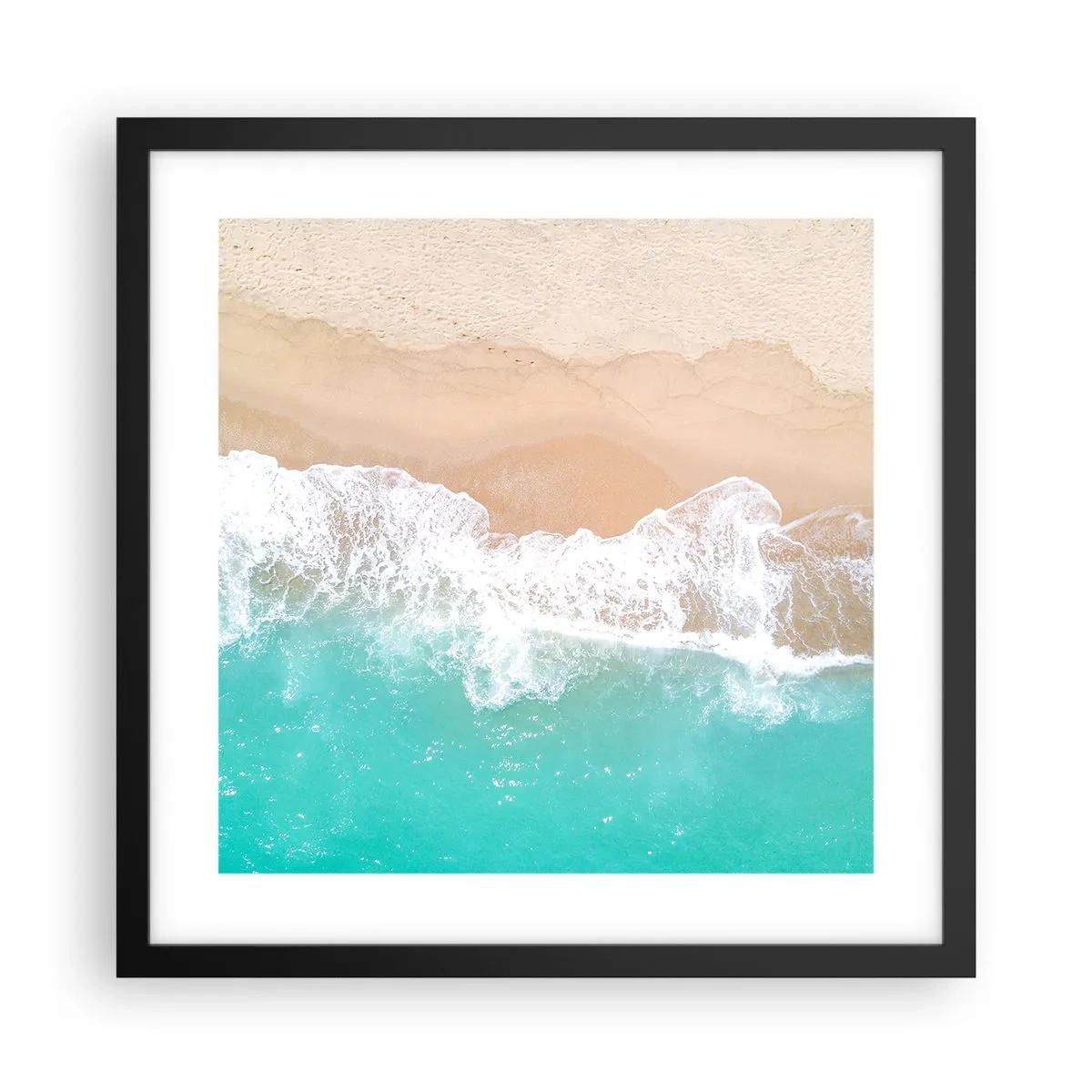 Poster in einem schwarzem Rahmen - Eine streichelnde Berührung - 40x40 cm