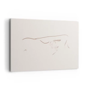 Bild auf Leinwand - Leinwandbild - Eine subtile Strichzeichnung einer Silhouette vor einem hellen Hintergrund - 120x80cm - Die Form des Verlangens - Moderne Wanddekoration für Wohnzimmer und Schlafzimmer ARTTOR