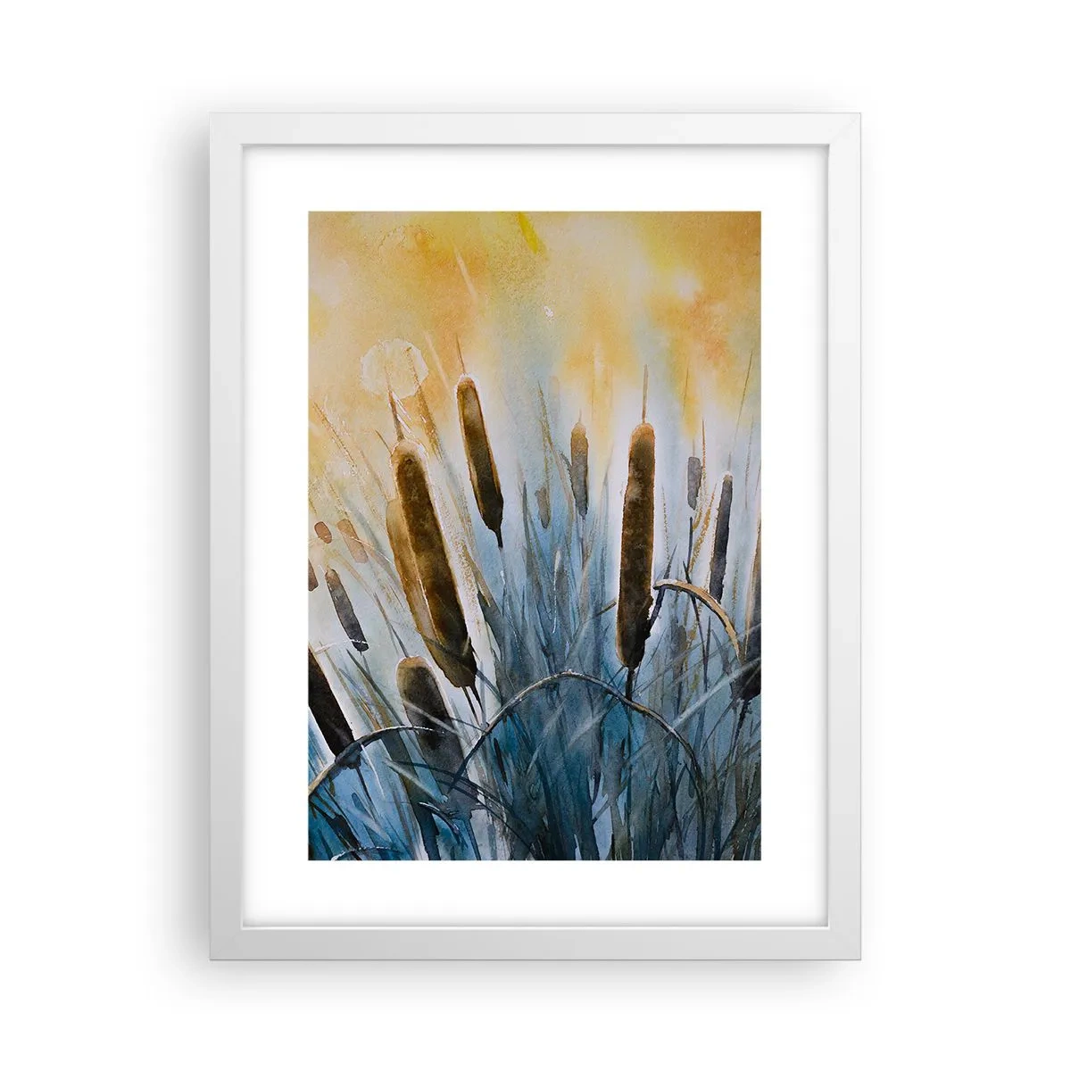 Poster in einem weißen Rahmen - Die Kälte des Wassers, die Hitze der Sonne - 30x40 cm