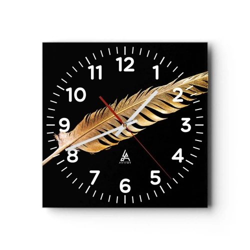 Wanduhr - Glasuhr - Er hat ein ungewöhnliches Schreibtalent ... - 30x30 cm