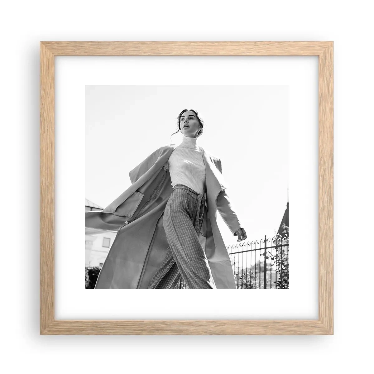 Poster in einem Rahmen aus heller Eiche - Gehst du mit mir? - 30x30 cm