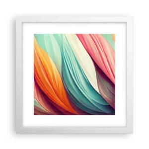 Poster in einem weißen Rahmen - Regenbogengewebe - 30x30 cm